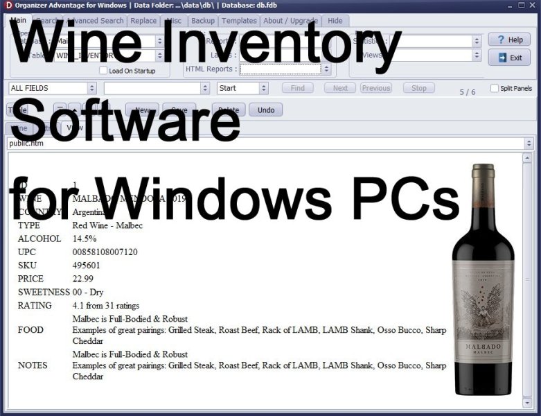 Wine Inventory Software for Windows PCs title